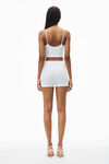 Alexander Wang white bike short in in seamless ribbed knit