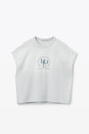 Alexander Wang light heather grey 做旧徽标装饰棉质无袖 t 恤
