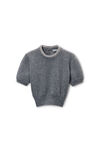 Alexander Wang charcoal short sleeve tee in wool blend with crystal hotfix trim
