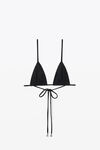 alexander wang crystal charm bikini top in jersey black