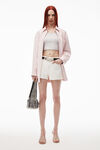 alexander wang shorty high-rise shorts in natural denim vintage white