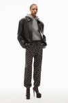 alexander wang logo print jogger in denim grey aged/white
