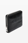 Alexander Wang black punch compact wallet in crackle patent leather