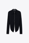 Alexander Wang black draped back zip shirt in crepe jersey