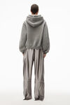 alexander wang puff logo hoodie in glitter terry sidewalk