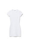 alexander wang mini dress in textured logo jacquard white