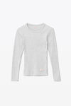 alexander wang 罗纹棉长袖 t 恤 heather grey