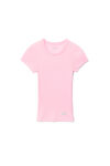 alexander wang short-sleeve tee in ribbed cotton light pink