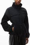 alexander wang 泰迪抓绒和尼龙塑形夹克 black