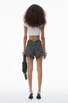 Alexander Wang grey aged/white bite logo short in grey aged denim