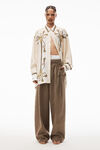 alexander wang baroque 真丝斜纹布系扣上衣 ivory multi