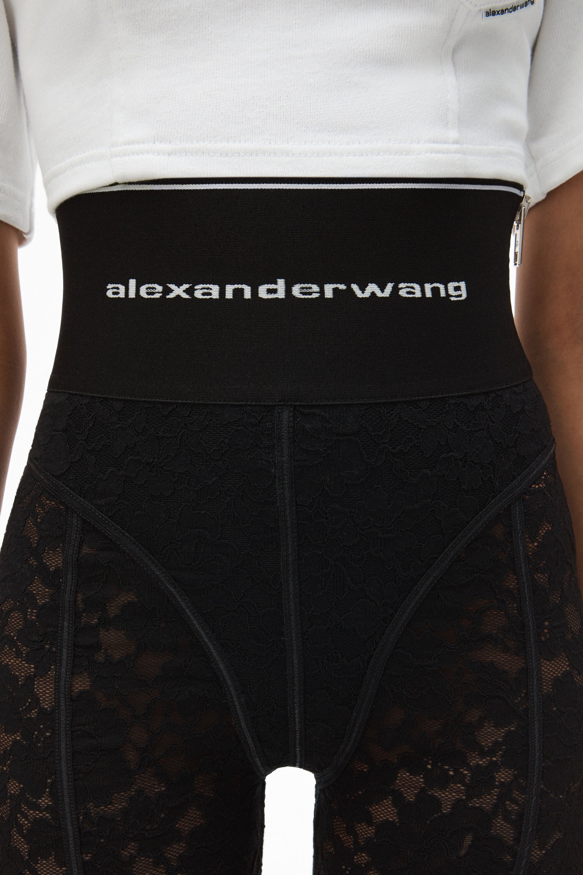 LOGO ELASTIC BIKE SHORT IN LACE BLACK 