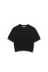 Alexander Wang black 超细美利奴羊毛徽标装饰压纹 t 恤