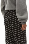 alexander wang logo print jogger in denim grey aged/white