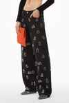 alexander wang wide jean in washed black denim washed black