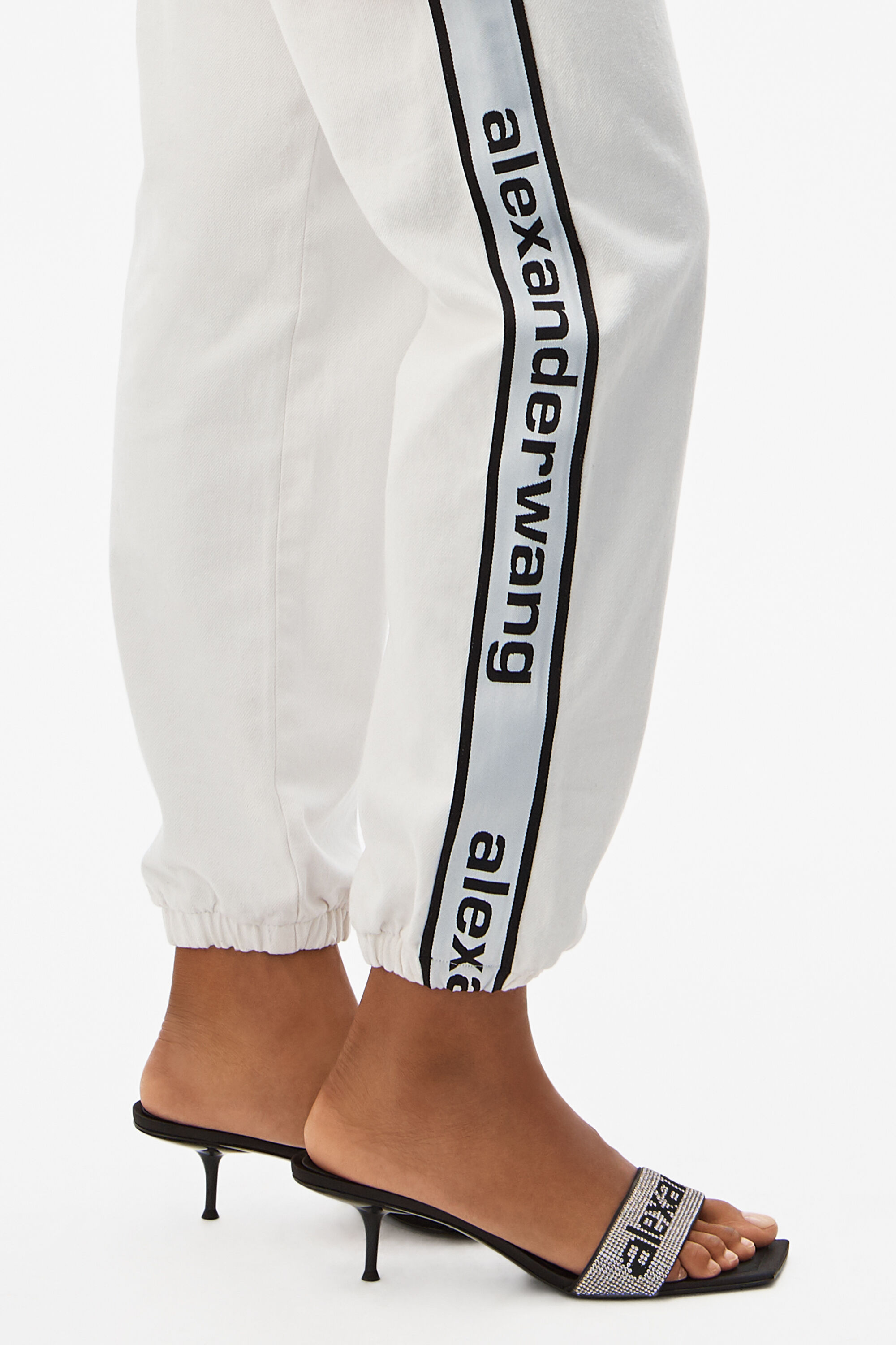 alexander wang logo sandals
