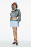 Alexander Wang oxford blue/white cotton oxford boxer-style shorts with denim waistband