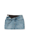 alexander wang 不对称比基尼叠搭牛仔迷你半裙 vintage light indigo
