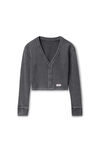 Alexander Wang army drab 灰色华夫纹针织开衫