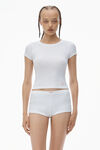 Alexander Wang white 水晶烫钻装饰圆领 t 恤