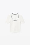alexander wang 徽标提花弹力针织 t 恤 soft white