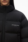 Alexander Wang black cropped puffer coat with reflective logo