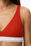 alexander wang bralette in ribbed jersey red