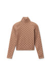 alexander wang 水晶尼龙烫钻徽标高领上衣 dark rose beige