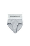 alexander wang 徽标装饰罗纹针织松紧内裤 grey