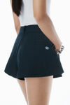 Alexander Wang navy box-pleated workwear-inspired short