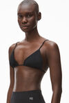 alexander wang crystal charm bikini top in jersey black
