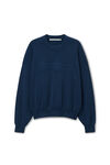 Alexander Wang navy 徽标压纹罗纹针织毛衣