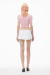 Alexander Wang pink chalk 超细美利奴羊毛徽标装饰压纹 t 恤