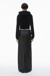 Alexander Wang washed nickel hoodie with clear bead hotfix in crushed velour