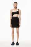 alexander wang 徽标装饰弹力超短裙 black