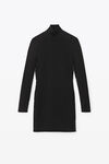 alexander wang 徽标提花装饰弹力粘胶纤维高领连衣裙 black