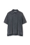 Alexander Wang vintage grey men's short-sleeve polo tee in cotton jersey