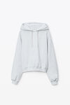alexander wang 发泡徽标装饰硬挺毛圈布连帽衫 light heather grey