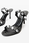 Alexander Wang black riot 85mm lambskin leather sandal