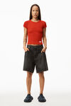 alexander wang 罗纹棉短袖 t 恤 red