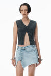 Alexander Wang faded black 双面 v 领背心上衣