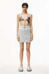 alexander wang 徽标装饰罗纹针织松紧迷你半裙 grey