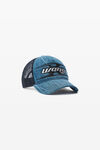 Alexander Wang tumbled medium indigo blade logo-embroidered trucker hat in cotton