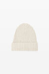 Alexander Wang ivory 徽标旗标装饰罗纹无檐帽