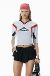Alexander Wang white/red graphic logo top