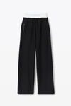 Alexander Wang faded black wide leg sweatpants with pre-styled logo brief waistband