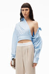 alexander wang pleated trouser in wool tailoring feather