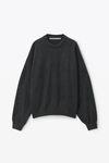Alexander Wang charcoal melange 水晶羊毛圆领套头衫