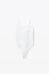 Alexander Wang white cami bodysuit in ribbed knit