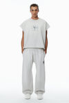 Alexander Wang light heather grey unisex logo oversized cotton terry sweatpants